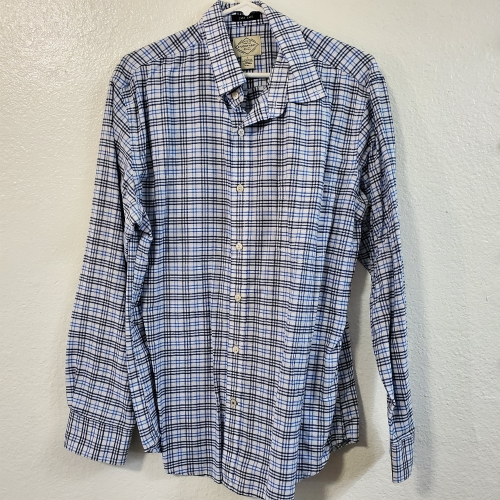 Men Button Up Collar Shirt
